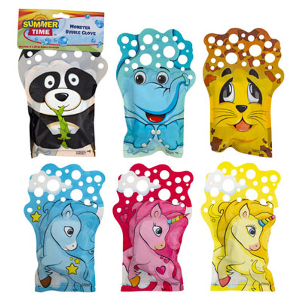 BUBBLE GLOVE PVC PRNTD 6AST ANIMALS WAVE/PLAY PRTD HEADER 3-UNICORN/3-DOUBLE SIDED ANIMALS BUBBLE GLOVE PVC PRNTD 6AST ANIMALS WAVE/PLAY PRTD HEADER 3-UNICORN/3-DOUBLE SIDED ANIMALS