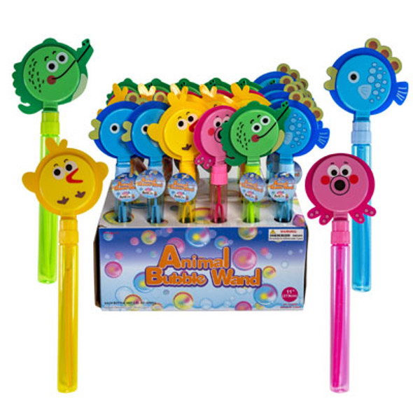 BUBBLE WAND W/ANIMAL CLAPPER 11IN 2OZ/60ML 4ASST IN 24PC PDQ 2OZ BUBBLE WAND W/ANIMAL CLAPPER 11IN 2OZ/60ML 4ASST IN 24PC PDQ 2OZ