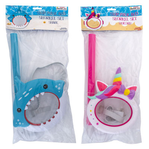 SWIM MASK AND SNORKEL SET 2ASSTKIDS 4+ SHARK/UNICORN PVH SWIM MASK AND SNORKEL SET 2ASSTKIDS 4+ SHARK/UNICORN PVH