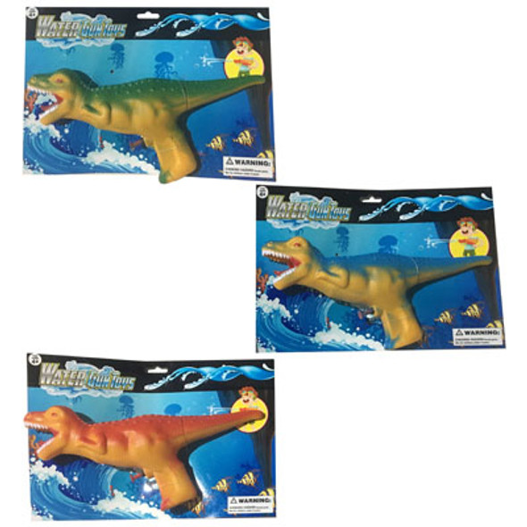 WATER GUN DINOSAUR 3AST COLORS 12IN L TCD AGE 4+ WATER GUN DINOSAUR 3AST COLORS 12IN L TCD AGE 4+