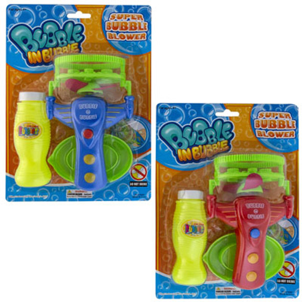 BUBBLE BLOWER W/SOLUTION 2AST CLRS 2-AA BATT NOT INC/BLC
