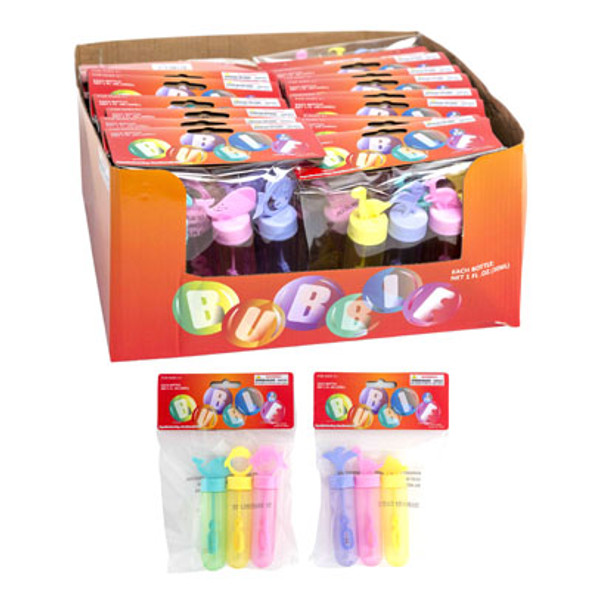 BUBBLE TUBE 3PK W/NOVEL TOPPER 2AST DINO/OCEAN PBH 24PC PDQ1 FL OZ EACH BUBBLE TUBE 3PK W/NOVEL TOPPER 2AST DINO/OCEAN PBH 24PC PDQ1 FL OZ EACH