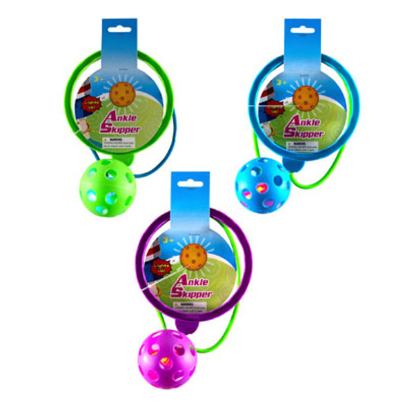 ANKLE SKIPPER LIGHT UP 3AST COLORS W/2.75IN BALL BARBELL W/DROP DOWN ANKLE SKIPPER LIGHT UP 3AST COLORS W/2.75IN BALL BARBELL W/DROP DOWN
