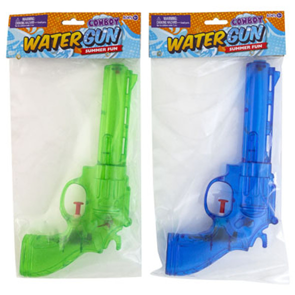 WATER GUN COWBOY PISTOL 9IN 2AST COLORS BLUE/GREEN PBH WATER GUN COWBOY PISTOL 9IN 2AST COLORS BLUE/GREEN PBH