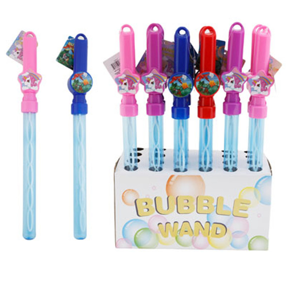 BUBBLE WAND UNICORN/DINOSAUR 3.38OZ 4 COLORS/24PC PDQ BUBBLE WAND UNICORN/DINOSAUR 3.38OZ 4 COLORS/24PC PDQ