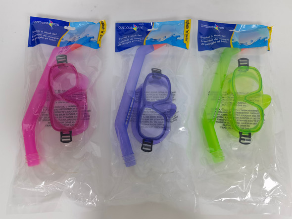 SNORKEL & MASK SET 3AST COLORS PBH AGES 6+ SNORKEL & MASK SET 3AST COLORS PBH AGES 6+