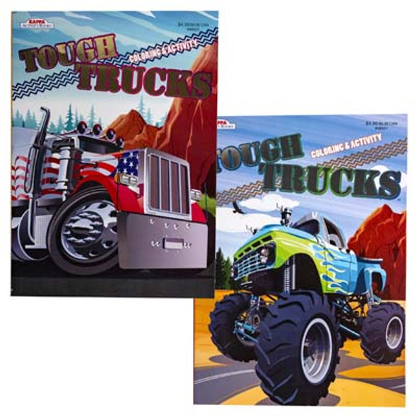 COLOR/ACTIVITY BOOK TOUGH TRUCKIN PDQ 2ASST PPD $4.95