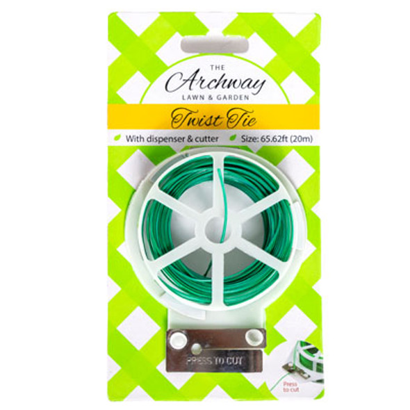 TWIST TIE 100FT W/DISPENSER & CUTTER/GREEN TIES/TCD