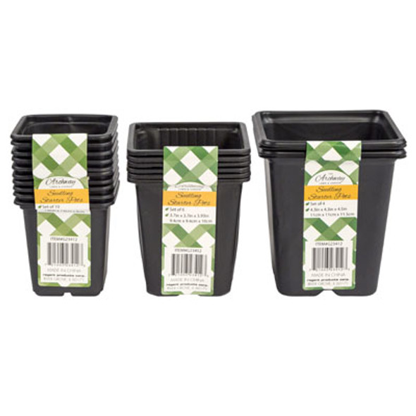 PLANTER SEEDLING STARTER POTS 4/6/10PK SQUARE PS/GARDEN LABEL PLANTER SEEDLING STARTER POTS 4/6/10PK SQUARE PS/GARDEN LABEL