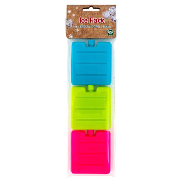 ICE PACK SMALL 3PK 2.5OZ EA APPROX 3X3IN 3CLRS PER PACK/PBH