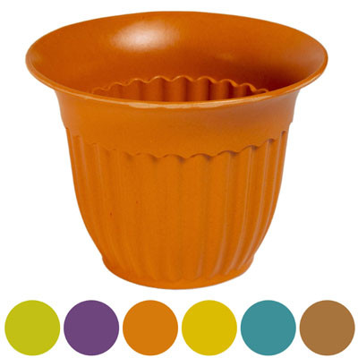 PLANTER ECOFRIENDLY BAMBOO FIBER FLUTED 7 D X 5.25 H 6AST COLORS L&G LABEL
