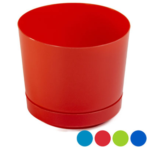 PLANTER PLASTIC W/BUILT IN SAUCER 6.25DX5.25H 4 SUMMER CLRS UPC LABEL