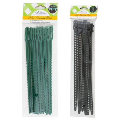 GARDEN PLANT TIES PLASTIC 2AST 8PC 13.58IN/30PC 8.98IN PBH