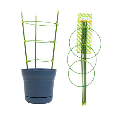PLANT SUPPORT 3-RING 18IN COLLAPSIBLE/TIE ON CARD