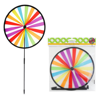 WIND SPINNER YARD STAKE MULTI-COLOR 11IND X 24IN HK/D PBH PKG