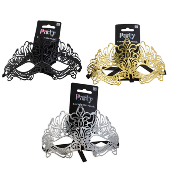 MASK CARNIVALE METALLIC PLASTIC 3AST COLORS/STRING CLOSE TCD GOLD/BLACK/SILVER MASK CARNIVALE METALLIC PLASTIC 3AST COLORS/STRING CLOSE TCD GOLD/BLACK/SILVER