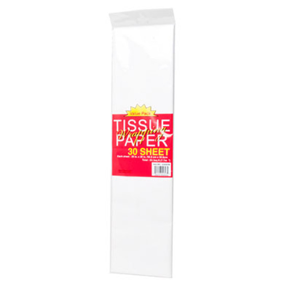TISSUE PAPER 30CT WHITE 20X20 PRINTED PB TISSUE PAPER 30CT WHITE 20X20 PRINTED PB