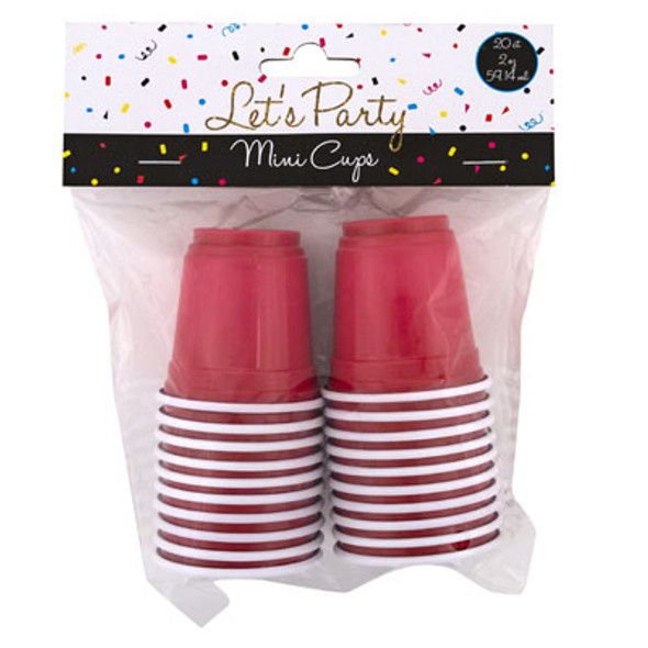CUPS MINI 20CT 2OZ RED W/WHITE LINING PARTY PB/HDR**NO AMAZON SALES** CUPS MINI 20CT 2OZ RED W/WHITE LINING PARTY PB/HDR**NO AMAZON SALES**