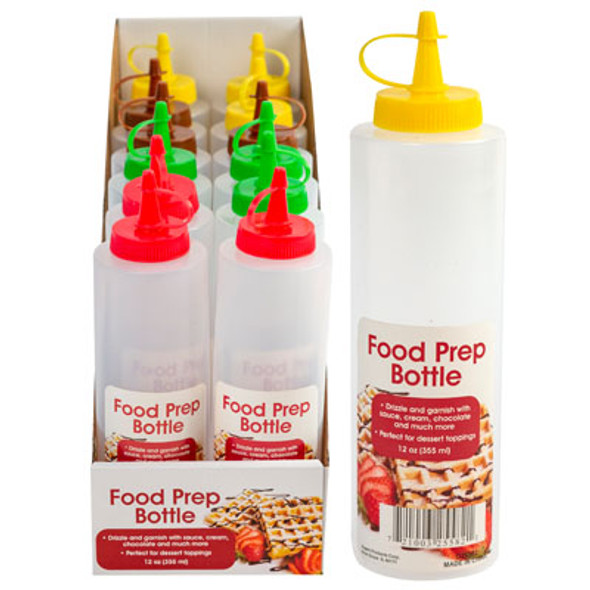 FOOD PREP BOTTLE 12OZ BPA FREE4 ASST COLORS IN 12PC PDQ FOOD PREP BOTTLE 12OZ BPA FREE4 ASST COLORS IN 12PC PDQ