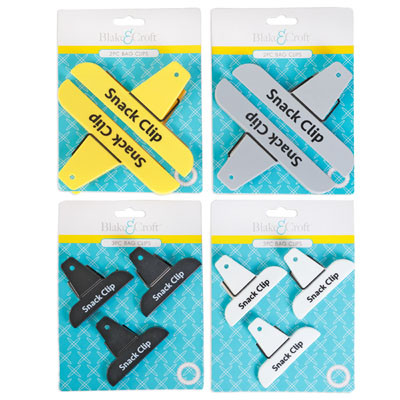 BAG CLIP 2/3PK EACH IN 4AST COLORS B&C TCD YELLOW/GREY/BLACK/WHITE