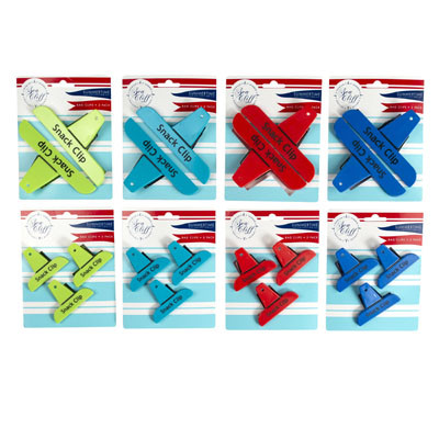 BAG CLIPS 2/3PK 4ASST SUMMER COLORS/SUMMER TCD