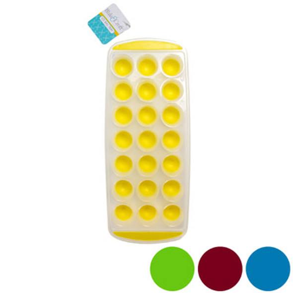 ICE CUBE BALL TRAY 21 POPOUT SLOTS 4AST COLORS B&C HT