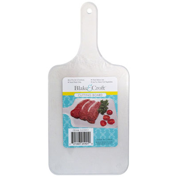 CUTTING BOARD CLEAR PLASTIC W/HANDLE 6.375X13.5IN SHRINK/LBL CUTTING BOARD CLEAR PLASTIC W/HANDLE 6.375X13.5IN SHRINK/LBL