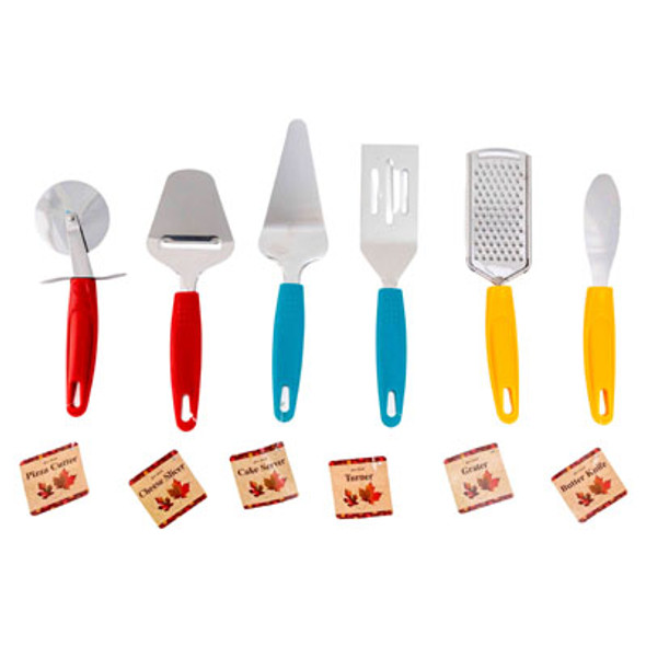 KITCHEN GADGETS 6AST W/PLST HANDLE 3AST FALL COLORS/HARV HT