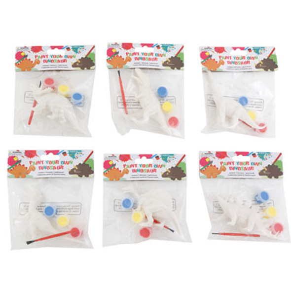 CRAFT KIT PAINT YOUR OWN DINO FIGURE 6AST W/3 PAINTS/BRUSH PBH AGE 5+ CRAFT KIT PAINT YOUR OWN DINO FIGURE 6AST W/3 PAINTS/BRUSH PBH AGE 5+