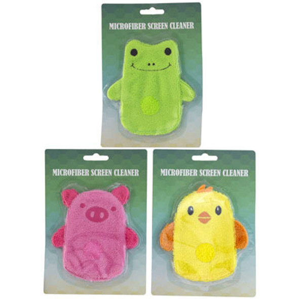 MICROFIBER SCREEN CLEANER W/ANIMAL DESIGN 3AST/12PC MDSGSTRP MICROFIBER SCREEN CLEANER W/ANIMAL DESIGN 3AST/12PC MDSGSTRP