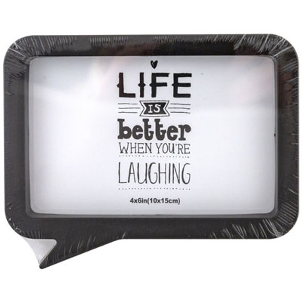 FRAME BLACK W/MAGNETIC BACK4X6IN PHOTO CONVERSATION BUBBLE SHAPE SHRINK W.LABEL