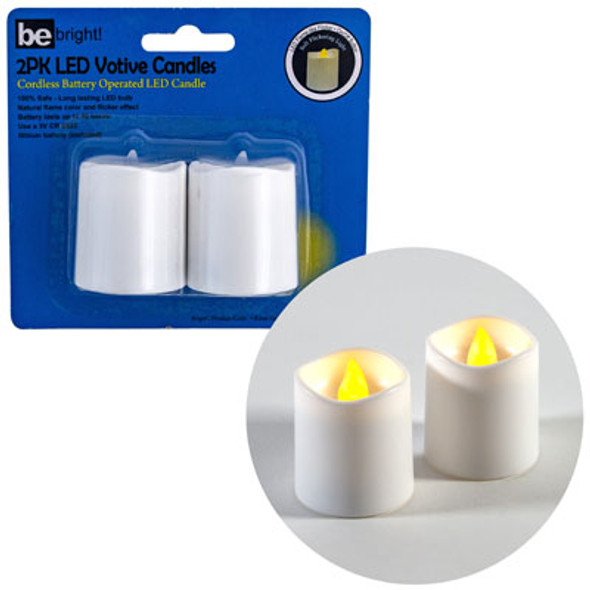 VOTIVE LED 2PK WHITE W/FLICKER FLAME BLC VOTIVE LED 2PK WHITE W/FLICKER FLAME BLC
