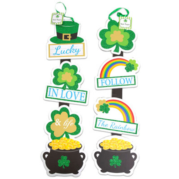 ST PATRICK WALL PLAQUE 2AST EMBELLISHED 7X24INL MDF/COMPLY