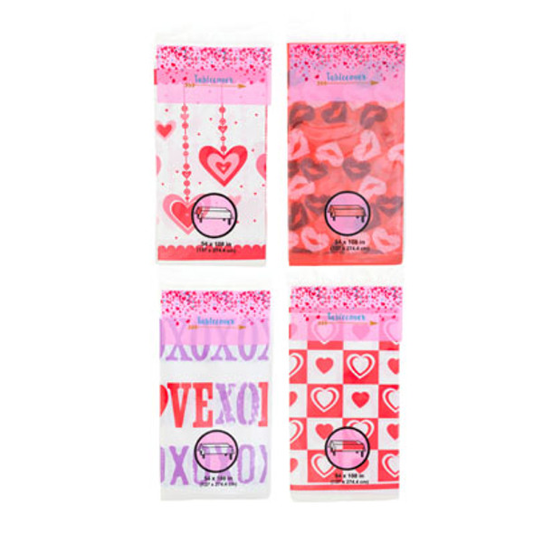 TABLECOVER VALENTINE 54X108 4AST BORDER PRINTS PRINTED PB TABLECOVER VALENTINE 54X108 4AST BORDER PRINTS PRINTED PB