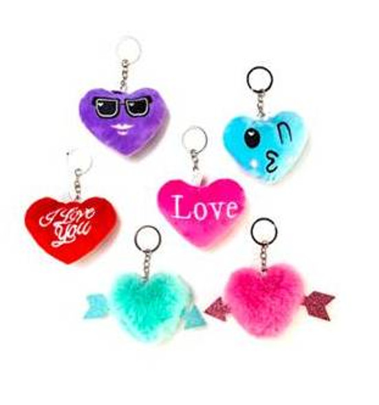 PLUSH HEART VALENTINE KEYRING 6AST IN 18PC PDQ/VAL HT PLUSH HEART VALENTINE KEYRING 6AST IN 18PC PDQ/VAL HT