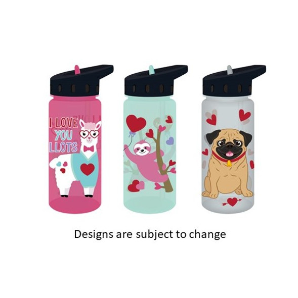 SIPPER BOTTLE W/FLIPTOP STRAW 16OZ 3AST VALENTINE PRINTS UPC LABEL SIPPER BOTTLE W/FLIPTOP STRAW 16OZ 3AST VALENTINE PRINTS UPC LABEL