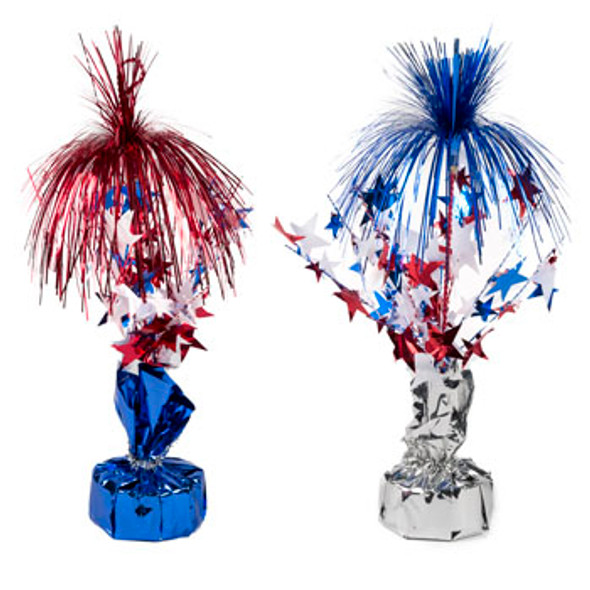 PATRIOTIC FIREWORK TINSEL CENTERPIECE/BALLOON WT 12IN 2ASST UPC LAB PATRIOTIC FIREWORK TINSEL CENTERPIECE/BALLOON WT 12IN 2ASST UPC LAB