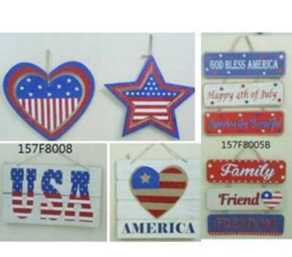 WALL PLAQUE PATRIOTIC MDF 6AST W/GLITTER UPC/COMPLY LABEL WALL PLAQUE PATRIOTIC MDF 6AST W/GLITTER UPC/COMPLY LABEL