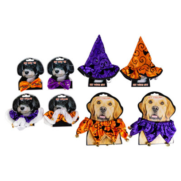 PET COSTUME ACCESSORIES 4AST STYLES EA IN 2CLRS ILLUS HEADER BOWTIE/COLLAR/HAT
