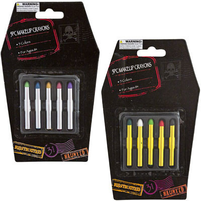 MAKEUP CRAYON KIT 5PC 2AST BASIC OR PEARL COLORS/BLSTRCARD