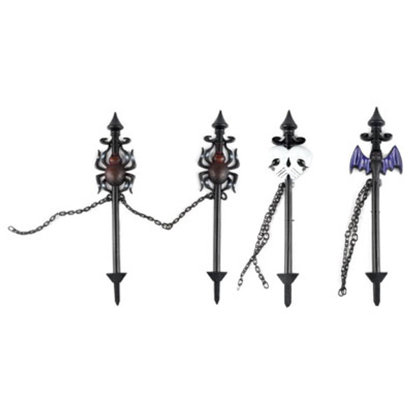 YARD STAKE 21IN SPIKE W/CHAIN2PK 3AST STYLE HLWN HT YARD STAKE 21IN SPIKE W/CHAIN2PK 3AST STYLE HLWN HT