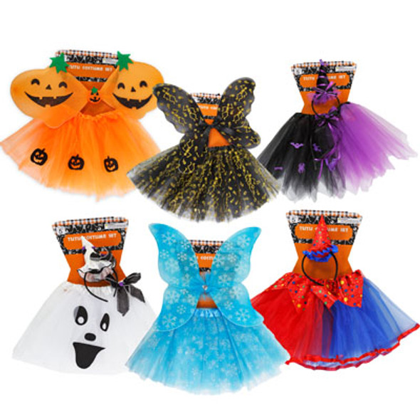 TUTU COSTUME SET KIDS 6AST W/WING OR HEADBAND TCD/PB PUMPKIN/SKELETON/WITCH/CLOWN/FROZEN/GHOST TUTU COSTUME SET KIDS 6AST W/WING OR HEADBAND TCD/PB PUMPKIN/SKELETON/WITCH/CLOWN/FROZEN/GHOST