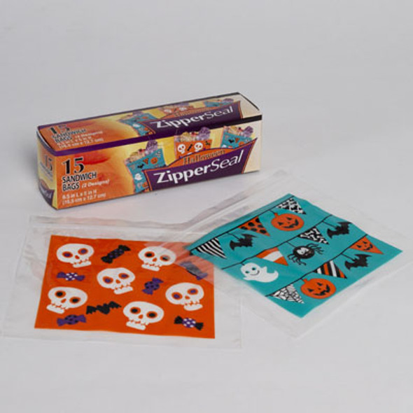 SANDWICH BAG HALLOWEEN PRINT15CT 6.5 X 5IN 2 PRINTS/BOX