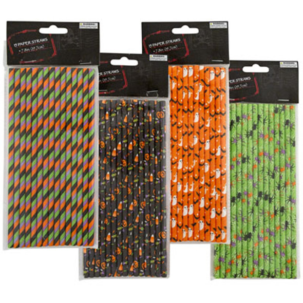 STRAWS PAPER 15CT HALLOWEEN4AST 4C PRINT IN HLWN PBH STRAWS PAPER 15CT HALLOWEEN4AST 4C PRINT IN HLWN PBH