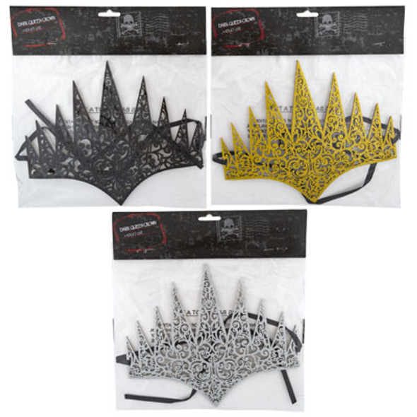 CROWN DARK QUEEN FABRIC /EVA SLVR/GOLD/BLK HLWN PBH 10X11IN CROWN DARK QUEEN FABRIC /EVA SLVR/GOLD/BLK HLWN PBH 10X11IN