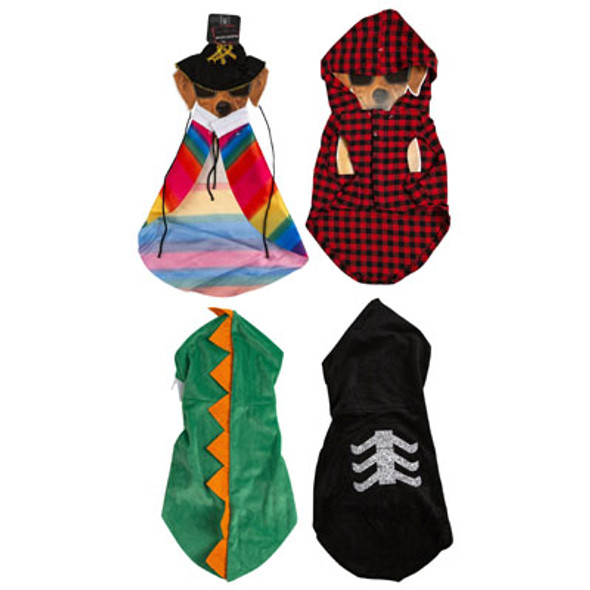 PET COSTUME 4AST DELUXE POLYSTER BONE/PLAID/MARIACHI/DINO TCD/HTJHOOK PET COSTUME 4AST DELUXE POLYSTER BONE/PLAID/MARIACHI/DINO TCD/HTJHOOK