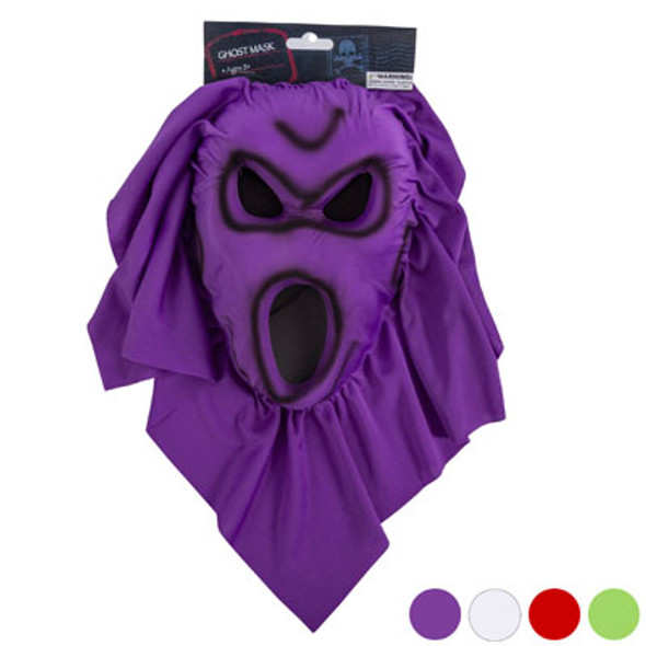 MASK HOWLING GHOST 4AST COLORFABRIC W/HOOD HANGING HEADER MASK HOWLING GHOST 4AST COLORFABRIC W/HOOD HANGING HEADER
