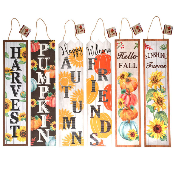 HARVEST WALL PLAQUE VERTICAL 6AST 6X23IN GLITTER/FOIL HT/MDF COMPLY LABEL HARVEST WALL PLAQUE VERTICAL 6AST 6X23IN GLITTER/FOIL HT/MDF COMPLY LABEL