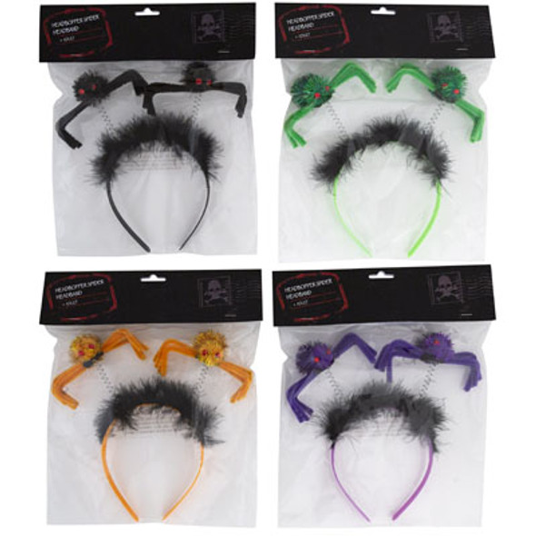 HEADBOPPER SPIDER HEADBAND4AST COLORS W/FEATHERS PBHORANGE/PURPLE/BLACK/GREEN HEADBOPPER SPIDER HEADBAND4AST COLORS W/FEATHERS PBHORANGE/PURPLE/BLACK/GREEN