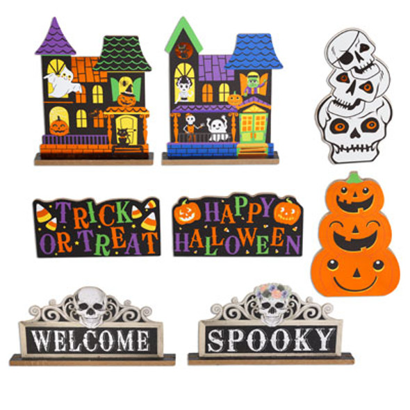 TABLE DECOR HALLOWEEN MDF W/GLITTER OR HOTSTAMP 8AST MDF COMPLY/LABEL TABLE DECOR HALLOWEEN MDF W/GLITTER OR HOTSTAMP 8AST MDF COMPLY/LABEL